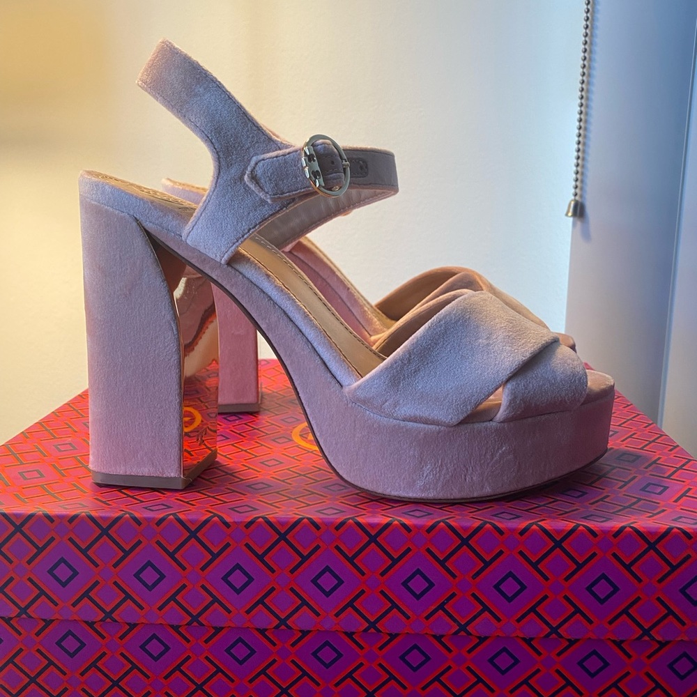 Pink Velvet Platform Sandals